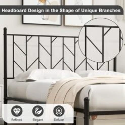Costway Full/Qween/Twin Size Metal Platform Bed Frame Vintage Headboard Mattress Foundation Black 14 Costway Full/Qween/Twin Size Metal Platform Bed Frame Vintage Headboard Mattress Foundation Black -Furniture Sale Store GUEST 1256a393 e927 4c1f b059 332b9d5de36b