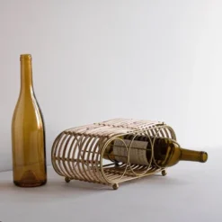 Wrapped Brass Metal & Rattan Wine Bottle Holder - Foreside Home & Garden 14 Wrapped Brass Metal & Rattan Wine Bottle Holder - Foreside Home & Garden -Furniture Sale Store GUEST 12be7d6a 8bf7 4460 8966 b325e3686d04