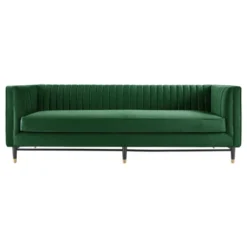 Devote Channel Tufted Performance Velvet Sofa Emerald - Modway -Furniture Sale Store GUEST 133365c6 0d06 4d51 b2fa 41daa5017751