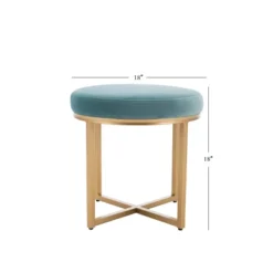 18" Round Ottoman With Metal Base - WOVENBYRD -Furniture Sale Store GUEST 13457459 8118 440b ae24 d26ad2623834