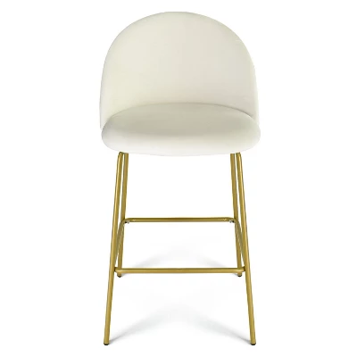 25" Nano Full Back Upholstered Counter Stool (Set Of 2) Gold Legs-Maison Boucle 5 25" Nano Full Back Upholstered Counter Stool (Set Of 2) Gold Legs-Maison Boucle - Image 5