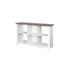 Saint Birch Finley 6 Cube Storage Bookcase, Gray Oak/White