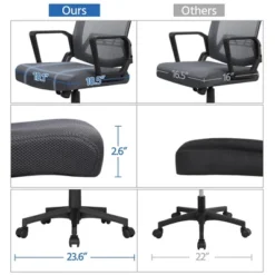 Yaheetech Adjustable Mid-Back Office Chair Computer Chair With Wheels -Furniture Sale Store GUEST 153589e5 0249 4df5 92e5 5f6d101476ff