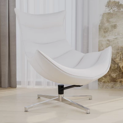 Merrick Lane Contoured Swivel Accent Chair With Crisscross Metal Base 4 Merrick Lane Contoured Swivel Accent Chair With Crisscross Metal Base - Image 4