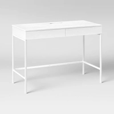 Loring Wood Writing Desk With Drawers And Charging Station - Threshold™ 11 Loring Wood Writing Desk With Drawers And Charging Station - Threshold™ - Image 11