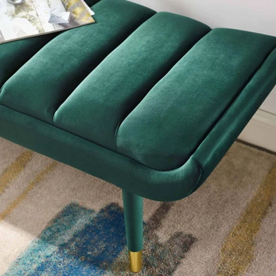 Guess Channel Tufted Performance Velvet Accent Bench Green - Modway 6 Guess Channel Tufted Performance Velvet Accent Bench Green - Modway - Image 6