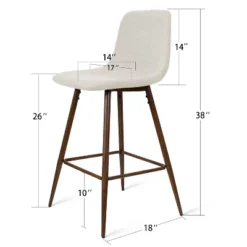 26" Bingo Walnut Leg With Upholstered Counter Height Stool (Set Of 2 )-Maison Boucle -Furniture Sale Store GUEST 17019d55 30f7 4cdc ae88 c1a15b7cd379