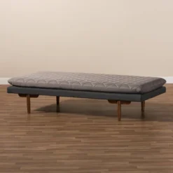 Twin Two Marit Tone Upholstered Wood Daybed Gray/Walnut - Baxton Studio -Furniture Sale Store GUEST 1799b67d 0324 4792 99ab ffc24928df20