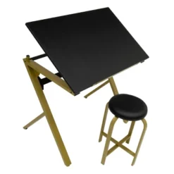 2pc Stellar Drawing Table With 36" Adjustable Top With Stool Set Black/Gold - Studio Designs 22 2pc Stellar Drawing Table With 36" Adjustable Top With Stool Set Black/Gold - Studio Designs -Furniture Sale Store GUEST 17ada2dc ab72 4f71 a475 81e725e08426