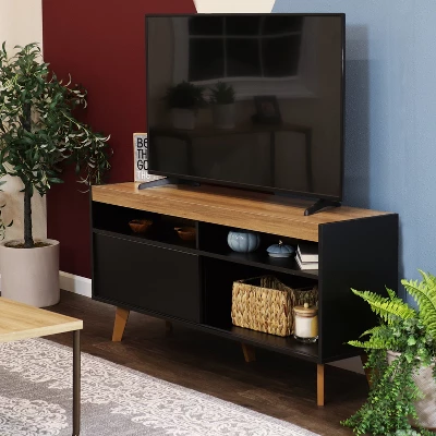 Sunnydaze Decor Sunnydaze Indoor Mid-Century Modern TV Stand Console With Storage Cabinet And Shelves For 58" TV 4 Sunnydaze Decor Sunnydaze Indoor Mid-Century Modern TV Stand Console With Storage Cabinet And Shelves For 58" TV - Image 4