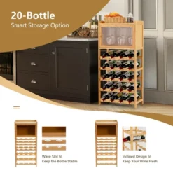 Costway 20-Bottle Bamboo Wine Rack Cabinet Freestanding Display Shelf W/ Glass Hanger 14 Costway 20-Bottle Bamboo Wine Rack Cabinet Freestanding Display Shelf W/ Glass Hanger -Furniture Sale Store GUEST 18e92e6b 5d12 46d0 8049 2f3458b36c7f