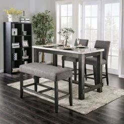 Norelo Upholstered Counter Height Bench Gray - HOMES: Inside + Out -Furniture Sale Store GUEST 19856d8d da69 4e32 b877 894dda2f25cd