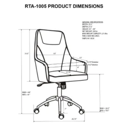 Comfy Height Adjustable Rolling Office Desk Chair- Gray- Techni Mobili 9 Comfy Height Adjustable Rolling Office Desk Chair- Gray- Techni Mobili -Furniture Sale Store GUEST 19b7dd21 8147 4bbd a2fc 6b162c86be39