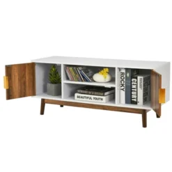 Costway TV Stand Entertainment Media Console W/2 Storage Cabinets & Open Shelves -Furniture Sale Store GUEST 19c066ce 4168 4d61 a588 7dae2b784561