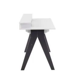 Wishbone Contemporary Computer Desk Wood Gray/White - LumiSource