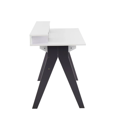 Wishbone Contemporary Computer Desk Wood Gray/White - LumiSource 1 Wishbone Contemporary Computer Desk Wood Gray/White - LumiSource