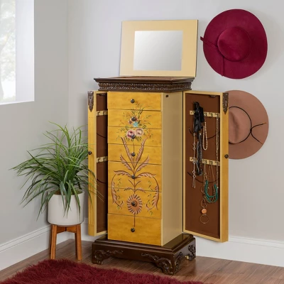 Beatrice Antique Parchment Hand Painted Jewelry Armoire - Powell Company 10 Beatrice Antique Parchment Hand Painted Jewelry Armoire - Powell Company - Image 10