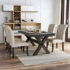 5pc Mount Rose Rustic Dining Table Set Brushed Black/Beige - HOMES: Inside + Out