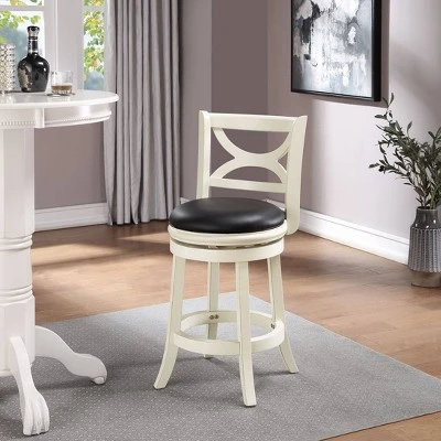Florence Swivel Barstool Hardwood/White - Boraam 7 Florence Swivel Barstool Hardwood/White - Boraam - Image 7