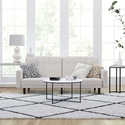 Merrick Lane Mid Century Modern Split-Back Sofa Futon With 3 Recline Positions 1 Merrick Lane Mid Century Modern Split-Back Sofa Futon With 3 Recline Positions