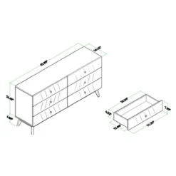 Hartman Wood 6 Drawer Dresser Walnut Brown - Baxton Studio -Furniture Sale Store GUEST 1cb322c4 284f 4d2a bae0 aeb9700200e9