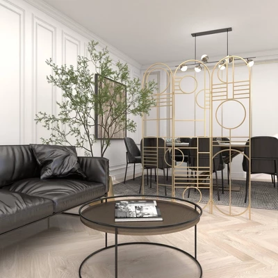 Modern Metal Room Divider Screen Gold - Olivia & May 13 Modern Metal Room Divider Screen Gold - Olivia & May - Image 13