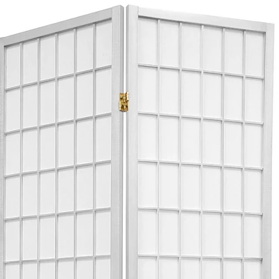 6 Ft. Tall Window Pane Shoji Screen - White (6 Panels) 2 6 Ft. Tall Window Pane Shoji Screen - White (6 Panels) - Image 2