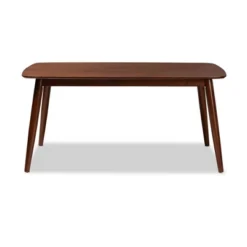 Edna Wood Dining Table Walnut - Baxton Studio