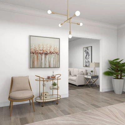 Contemporary Iron Bar Cart Gold - Olivia & May 15 Contemporary Iron Bar Cart Gold - Olivia & May - Image 15