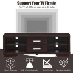 Costway TV Stand Entertainment Center Hold Up To 65'' TV With Storage Shelves & Drawers 13 Costway TV Stand Entertainment Center Hold Up To 65'' TV With Storage Shelves & Drawers -Furniture Sale Store GUEST 1e6978c4 0690 4edf 8d72 81b525c4022a