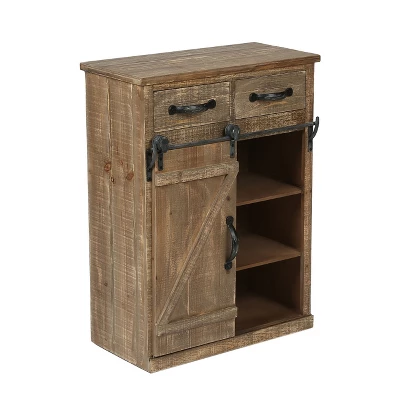 LuxenHome Rustic Wood Sliding Barn Door Storage Cabinet. 9 LuxenHome Rustic Wood Sliding Barn Door Storage Cabinet. - Image 9