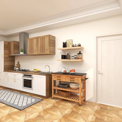 Coastal Wood Kitchen Cart Brown - Olivia & May 16 Coastal Wood Kitchen Cart Brown - Olivia & May - Image 16