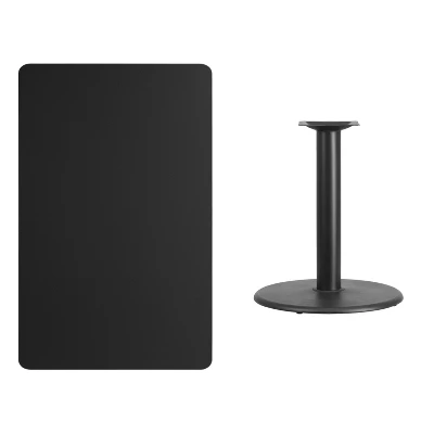 Flash Furniture 30'' X 48'' Rectangular Black Laminate Table Top With 24'' Round Table Height Base 1 Flash Furniture 30'' X 48'' Rectangular Black Laminate Table Top With 24'' Round Table Height Base