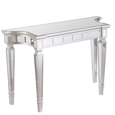 Glenrose Glam Mirrored Console Table - Matte Silver - Aiden Lane 2 Glenrose Glam Mirrored Console Table - Matte Silver - Aiden Lane - Image 2