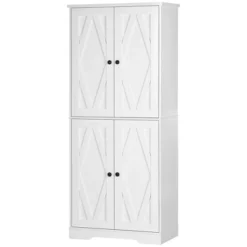 HOMCOM 70.75" Farmhouse Tall Kitchen Pantry Storage Cabinet, Freestanding Cabinets With Doors And Shelves, Kitchen Shelf Storage With 4 Tiers, White -Furniture Sale Store GUEST 1fe53733 6596 4838 805a 184e2de6784a