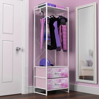 Sorbus Clothing Rack With Drawers Garment Stand Dresser Pink 1 Sorbus Clothing Rack With Drawers Garment Stand Dresser Pink