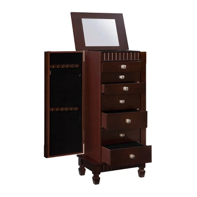 Tierra Contemporary Jewelry Armoire Merlot Brown - Powell Company 2 Tierra Contemporary Jewelry Armoire Merlot Brown - Powell Company - Image 2