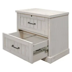 Avondale File With Locking Legal/Letter File Drawer Fully Assembled White - Martin Furniture