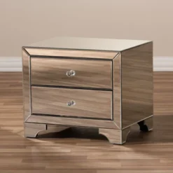 Farrah Hollywood Regency Glamour Style Mirrored 2 - Drawer Nightstand - Baxton Studio 11 Farrah Hollywood Regency Glamour Style Mirrored 2 - Drawer Nightstand - Baxton Studio -Furniture Sale Store GUEST 21e8ace2 5906 46a7 b5a7 9ef1e7b8465e