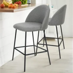 Set Of 2 Nano 25" Seat Height Upholstered Full Back Counter Stool With Black Leg-The Pop Maison -Furniture Sale Store GUEST 221aadf5 5d86 466c 952a 7c3fb320a837