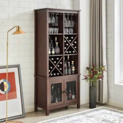 Multipurpose Bar Cabinet And Bookshelf - Home Source