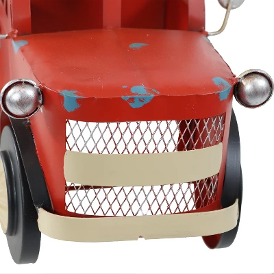 Sunnydaze Decor Sunnydaze Rustic Truck Metal Wine Rack - Red 2 Sunnydaze Decor Sunnydaze Rustic Truck Metal Wine Rack - Red - Image 2