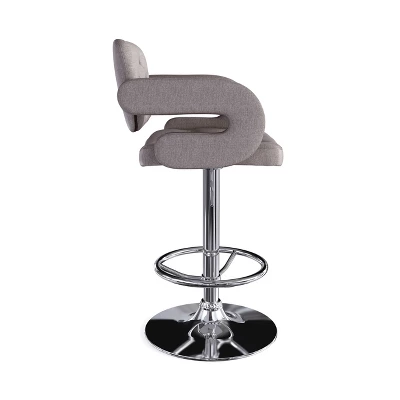 Set Of 2 Adjustable Tufted Fabric Barstool With Armrests - CorLiving 2 Set Of 2 Adjustable Tufted Fabric Barstool With Armrests - CorLiving - Image 2