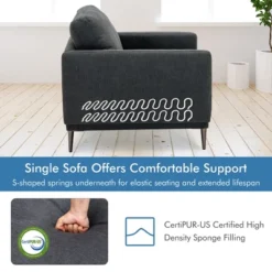 Costway Modern Upholstered Accent Chair Single Sofa Armchair Living Room Funiture WhiteGrey -Furniture Sale Store GUEST 23c13dd7 8793 4480 9dbe a75ddf25134b