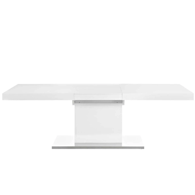 Vector Extendable Dining Table White Silver - Modway 5 Vector Extendable Dining Table White Silver - Modway - Image 5