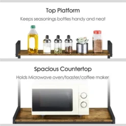 Yaheetech 5-Tier 56" H Baker’s Rack With Wire Basket & Power Outlets, Rustic Brown -Furniture Sale Store GUEST 24fa35f6 b5c3 4b82 a08e 1021846196d0