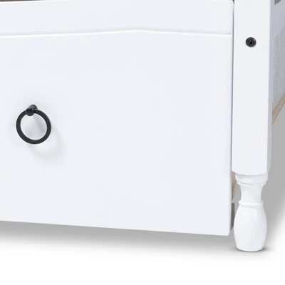 Twin Marlie Upholstered Daybed With Trundle Gray/White - Baxton Studio 4 Twin Marlie Upholstered Daybed With Trundle Gray/White - Baxton Studio - Image 4