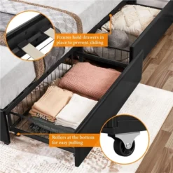 Yaheetech Upholstered Faux Leather Bed Frame With Adjustable Headboard -Furniture Sale Store GUEST 25b8e6eb 41ba 4cea ae22 ba0275fa418a