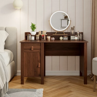 Costway Computer Desk Home Office Writing Workstation W/ Drawer & Hutch 4 Costway Computer Desk Home Office Writing Workstation W/ Drawer & Hutch - Image 4