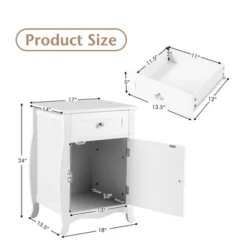 Costway 2PCS Nightstand With Drawer Cabinet Curved Legs Sofa Side End Accent Table White 10 Costway 2PCS Nightstand With Drawer Cabinet Curved Legs Sofa Side End Accent Table White -Furniture Sale Store GUEST 275ac5f3 3753 4ac4 9b6e b6afbb3e5852